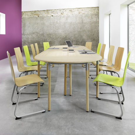 Mesa contemporânea - LAÏS - DPC - em laminado / em laminado melamínico / com base em faia