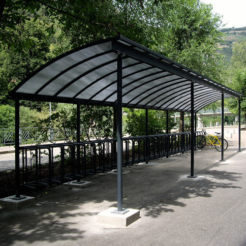 Abrigo para bicicletas com cobertura de policarbonato - WING BIKE - Euroform K. Winkler GmbH - em aço galvanizado / para espaço público / para áreas urbanas