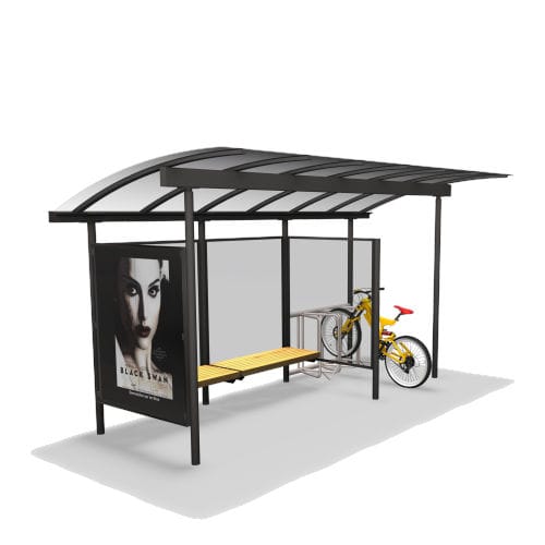 Abrigo de ônibus em metal - COMBI BUS - Euroform K. Winkler GmbH - em policarbonato / galvanizado / com banco