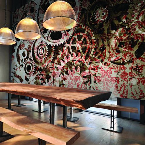 Papel de parede contemporâneo - RED WORK FLOW - Agena Srl - em tecido não tecido / estampado / efeito de tecido