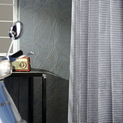Tecido para cortinas - JAY - Agena Srl - listrado / em poliéster / em linho