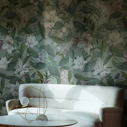 Papel de parede contemporâneo - FLEUR DE LIS - Agena Srl - em tecido / com padrão floral / com motivos impressos