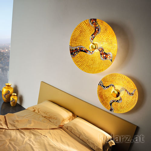 Arandela de design original - LUNA - Kolarz - para ambiente interno / em latão banhado a ouro / em vidro