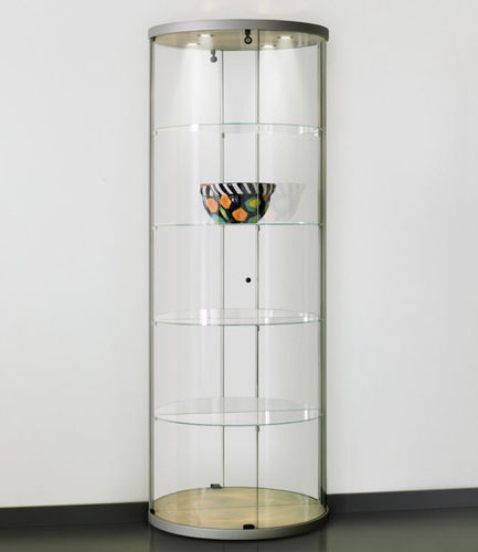 Vitrina contemporânea - CURVE HALF ROUND - SDB Vitrinebouw BV - em vidro / em MDF laqueado / em alumínio