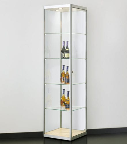 Vitrina contemporânea - CORNER PRISMA  - SDB Vitrinebouw BV - em vidro / em madeira / em alumínio anodizado