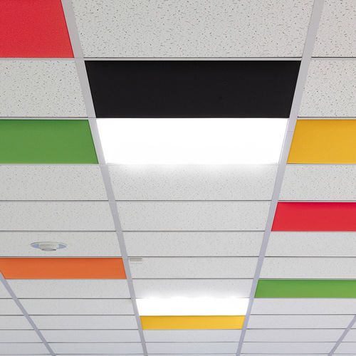Painel de absorção acústica para forro de teto - IN  - Caimi Brevetti SpA - em fibra de poliéster / colorido / da linha comercial