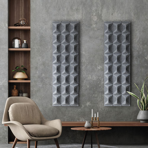 Painel de absorção acústica de parede - Klipper - Caimi Brevetti SpA - em fibra de poliéster / retangular / 3D