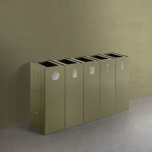 Lixeira pública - MAXIMO MODULAR - Caimi Brevetti SpA - de coleta seletiva / em aço pintado / com tampa
