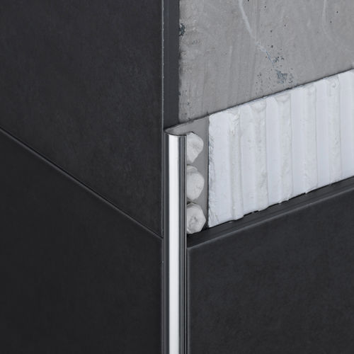 Terminal de acabamento em aço inoxidável - NOVOCANTO® INOX - EMAC - para revestimento cerâmico / para ângulo externo / para fachada