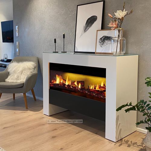 Lareira elétrica - LONDON – BRIDGE OPTI-V - Kamin-Design GmbH & Co KG Ingolstadt - de piso / sem duto de exaustão / Face única