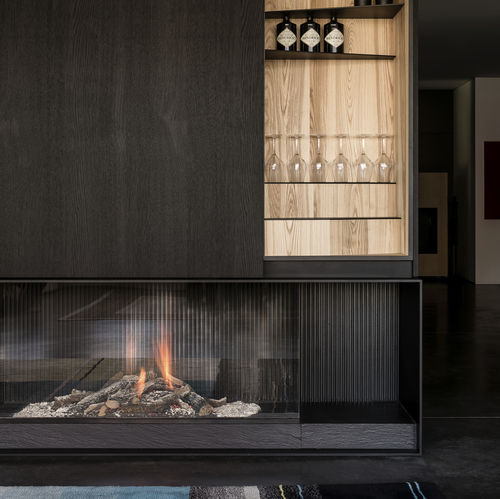 Lareira a gás natural - AVENUE MF 1300-60 GHE 3S - Metalfire Architectural fireplaces - a gás propano / de embutir / de piso