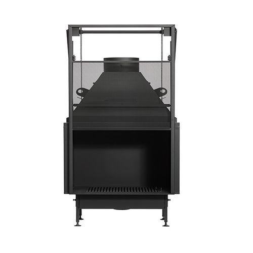 Lareira embutida fechada a lenha - UNIVERSAL MF 1050-75 W 1S - Metalfire Architectural fireplaces - com 1 face / metálica / em vidro