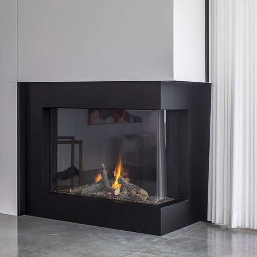 Lareira a gás - AVENUE MF 1050-75 GHE 2S - Metalfire Architectural fireplaces - de embutir / de canto / com 2 faces