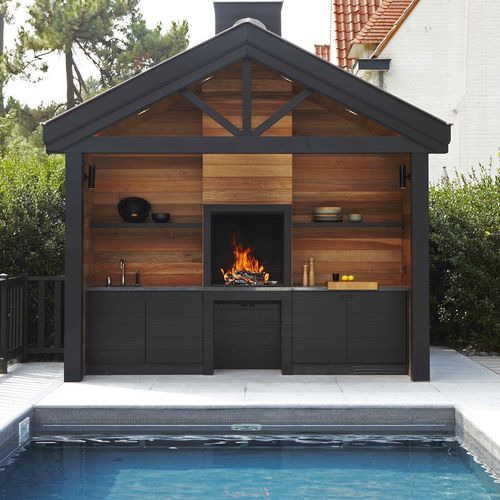 Lareira a lenha - UNIVERSAL BBQ - Metalfire Architectural fireplaces - de embutir / Face única / de jardim