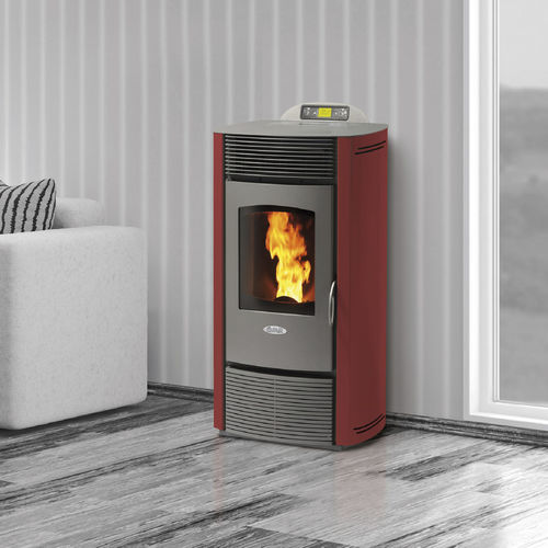 Salamandra a pellets - CZ13 - FAIR srl - 12 kW / contemporânea / em aço