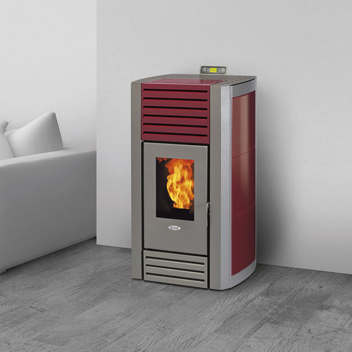 Salamandra com caldeira a pellets - HC25  - FAIR srl - 20 kW–50 kW / contemporânea / em aço