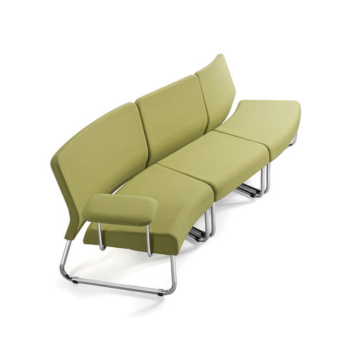Banco estofado modular - SLASTIC - DILEOFFICE - contemporâneo / em tecido / em couro