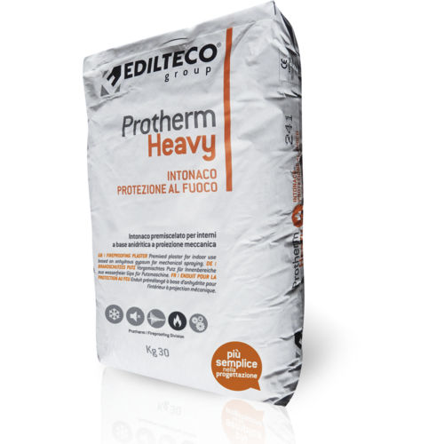 Reboco de proteção - PROTHERM HEAVY - EDILTECO Group - para parede / de gesso / para incêndios