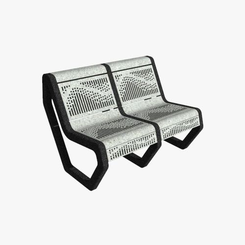 Banco para espaço público contemporâneo - BR SERIES - Jonite Private Limited - em pedra / com encosto