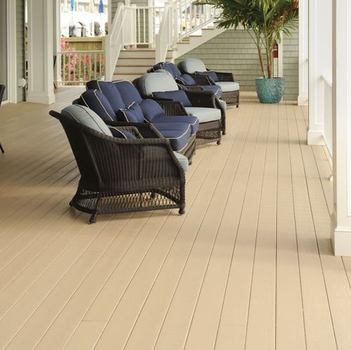 Tábua de deck em PVC - HARVEST - AZEK Building Products - ranhurada / sustentável