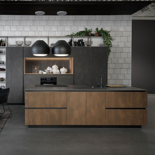 Cozinha contemporânea - TIO - rational einbaukuechen - com folheado de madeira / em madeira laqueada / metálica