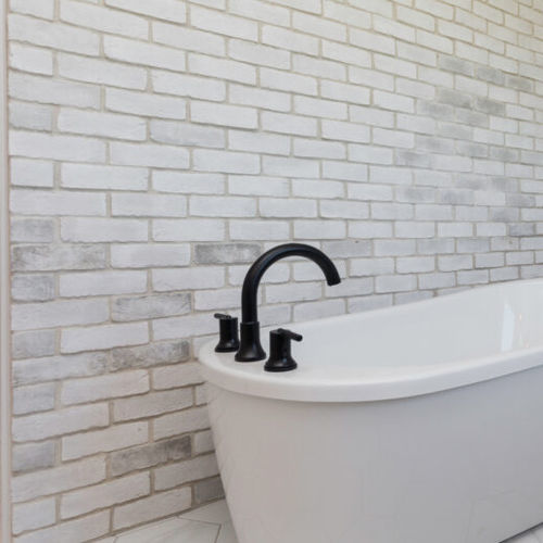 Tijolo aparente em pedra - TUNDRABRICK® - Eldorado Stone - para ambiente interno / colado / contemporâneo