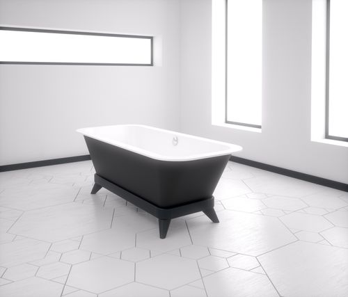 Banheira com pés - ALFA ESSENTIAL 175x75 + PIES DECO - HIDROBOX by absara - em Solid Surface / branca / preta