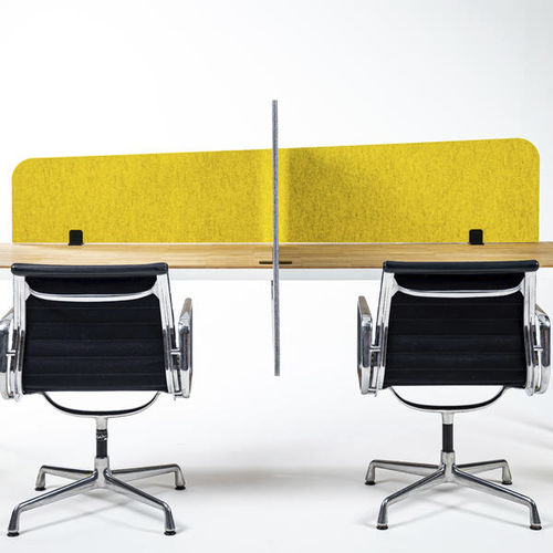 Separador de estações de trabalho de mesa - BUZZITRIPL - BuzziSpace - em feltro / insonorizado / cinza