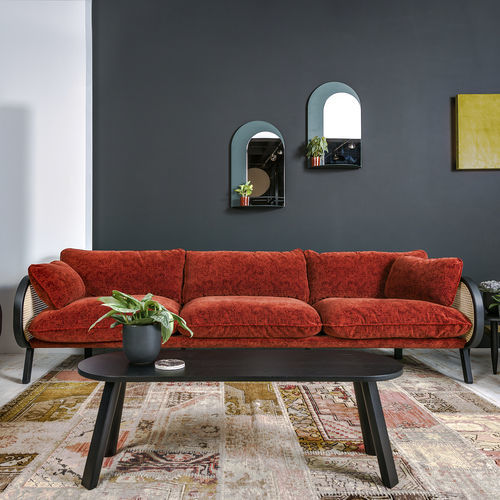 Sofá contemporâneo - BUZZICANE - BuzziSpace - em tecido / em madeira / em ratã
