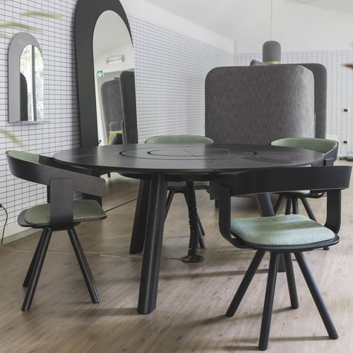 Mesa de piquenique contemporânea - BUZZIPICNIC - BuzziSpace - em madeira / com base em madeira / retangular
