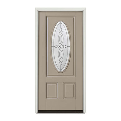 Porta de entrada - 3 PANEL OVAL - PELLA - em madeira / em aço / de fibra de vidro