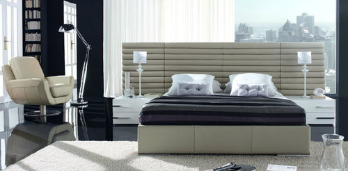 Cama de casal - ALBA - Gamamobel - contemporânea / com cabeceira / estofada
