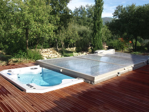 Cobertura de piscina plana - ABRISUD - em policarbonato / motorizada