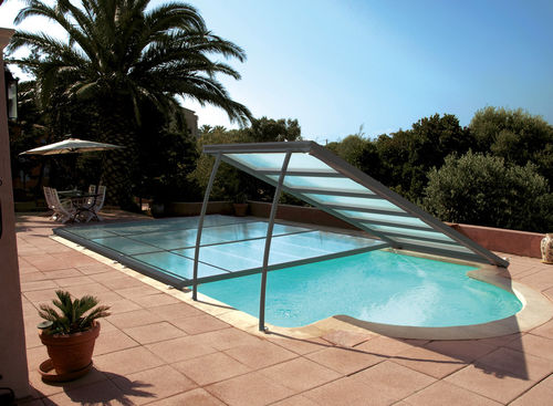 Cobertura de piscina plana - ACCESSIBLE DESIGN - ABRISUD - de alumínio / de acionamento manual
