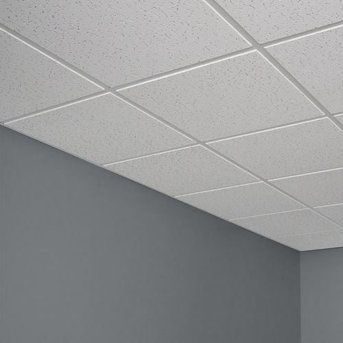 Painel acústico para teto - FISSURED™ BASIC - USG - em fibra mineral / quadrado / liso
