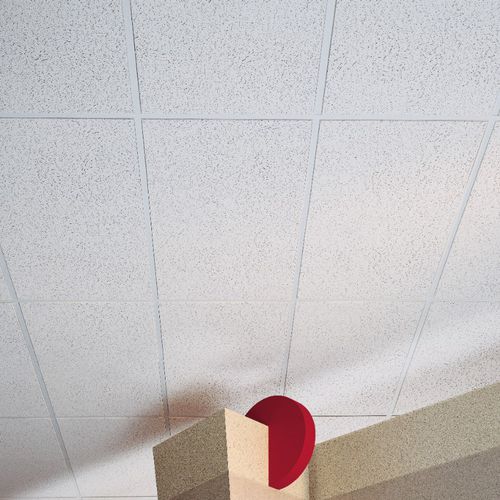 Painel acústico para teto - PLATEAU™ - USG - em fibra mineral / quadrado / branco