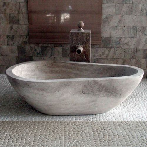 Banheira oval - PIEDRA  PAVO - Ws Bath Collections - freestanding / para uso profissional / em pedra