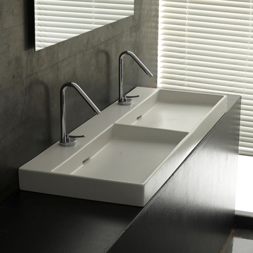 Cuba de apoio - URBAN 120 - Ws Bath Collections - em cerâmica / dupla / retangular