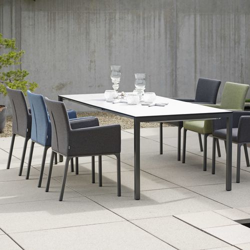 Cadeira de sala de jantar contemporânea - ARTUS  - STERN MOEBEL - de jardim / em tecido / com base em alumínio