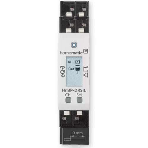 Atuador de comutação para sistema de automação residencial - HmIP-DRSI1 - Homematic IP by eQ-3 - em trilho DIN / da linha residencial / para ambiente interno