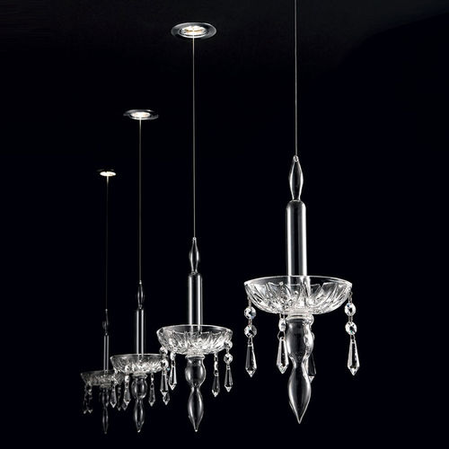 Pendente - LIMELIGHT :  1.1 - Façon de Venise - em aço inoxidável polido / em cristal / clássica