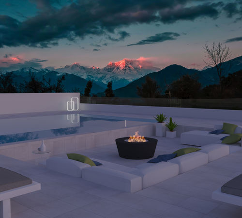 Braseiro de jardim a gás - OTELLO - Glammfire - em aço / em aço inoxidável / em aço Corten