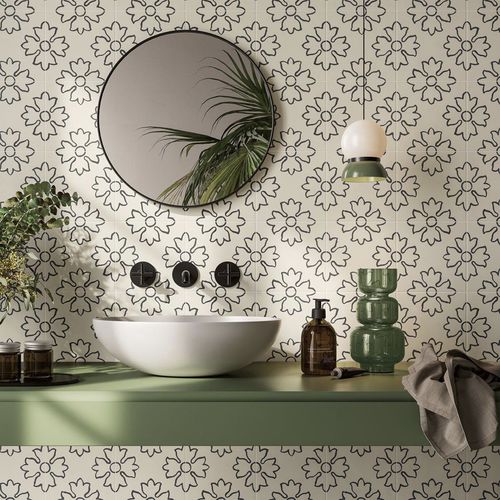 Placas de revestimento em grés porcelanato - BOHÈME FLOWER - Novoceram sas - polida / para ambiente interno / para banheiro