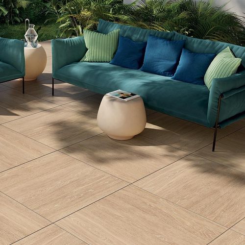 Placas de revestimento em grés porcelanato - LOMBOK : CLAIR - Novoceram sas - estruturada / para ambiente externo / de jardim
