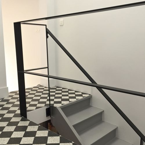 Guarda-corpo em aço - Trescalini - com barras / para ambiente interno / para ambiente externo