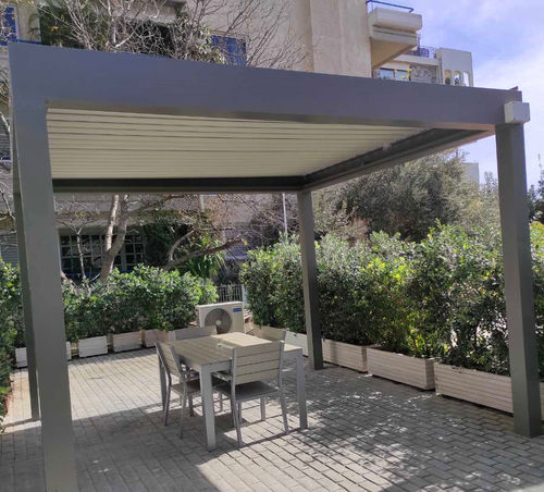 Pérgola em alumínio - COSPIBIO - COSPICON  SA - em alumínio pintado / com lâminas orientáveis / com lâminas quebra-sol