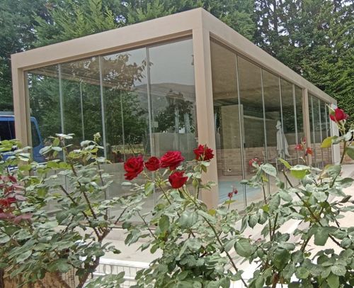 Pérgola apoiada em parede - COSPIBIO - COSPICON  SA - em alumínio / com lâminas orientáveis / com lâminas quebra-sol