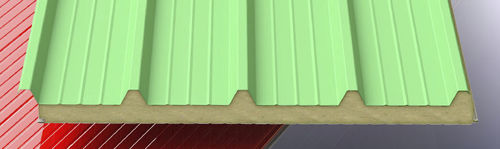 Telhado em aço galvanizado - LITHOS 5 - ISOLPACK - resistente ao fogo / isolante