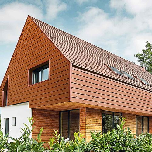 Telha shingle em alumínio - XL - PREFA Aluminiumprodukte GmbH - para revestimento de fachada