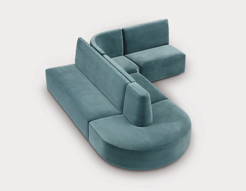 Sofá modular - BISTRO - HMD Furniture - contemporâneo / em tecido / azul